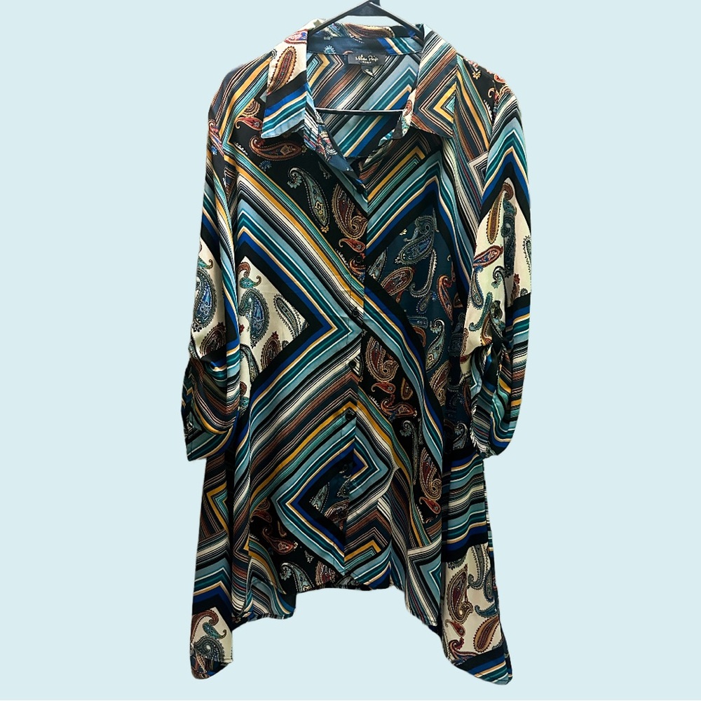 Melissa Paige Multicolor Geometric Button Down Shirt
